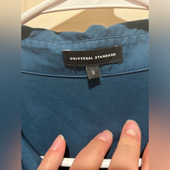 Universal Standard Elbe Popover Stretch Poplin Shirt Classic Fit- S - Picture 6 of 10